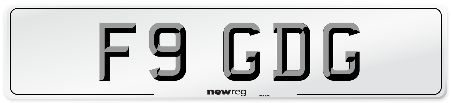 F9 GDG Number Plate from New Reg